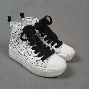 Art Class Kids Blakely High-Top Side Zip Fashion School Sneakers White Stars 13